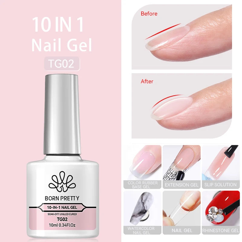 6 in 1 Nail Glue Gel Extra Strong Adhesive for Press on Nails