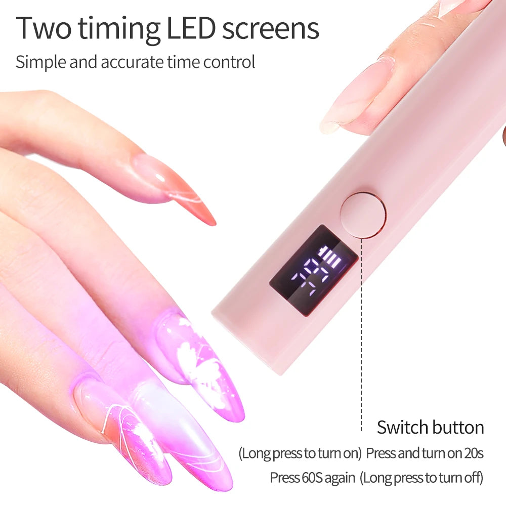 Mini Nail Dryer Lamp With Battery UV LED Nail